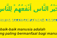 Read more about the article Khoirunnas Anfa’uhum Linnas Tulisan Arab arti Bahasa Indonesia dan Inggris