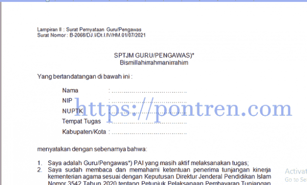 Grade Tukin Guru PAI Kemenag Dan Pengawas Besaran Tunjangannya