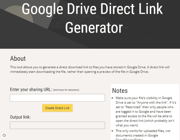google drive direct link generator