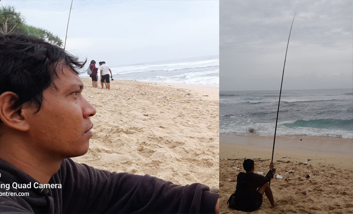 Memancing ikan Saru di Pantai Indrayanti Yogyakarta