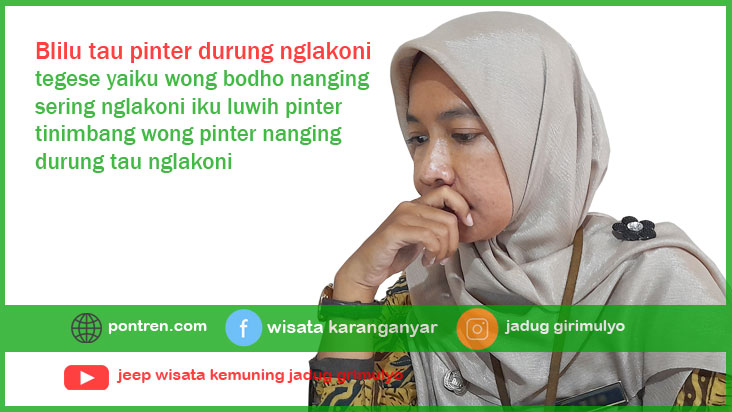 blilu tau pinter durung nglakoni