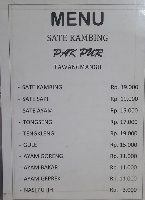 Sate Kambing Pak Pur Tawangmangu Ngicipi Satenya Tongseng