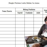 Kriteria Penilaian Lomba Hafalan Juz Amma, Download blangko nilai