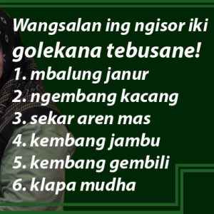 Wangsalan ing ngisor iki golekana tebusane lan batangane uga cangkrimane