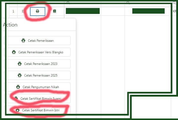 mencetak sertifikat bimwin dari simkah